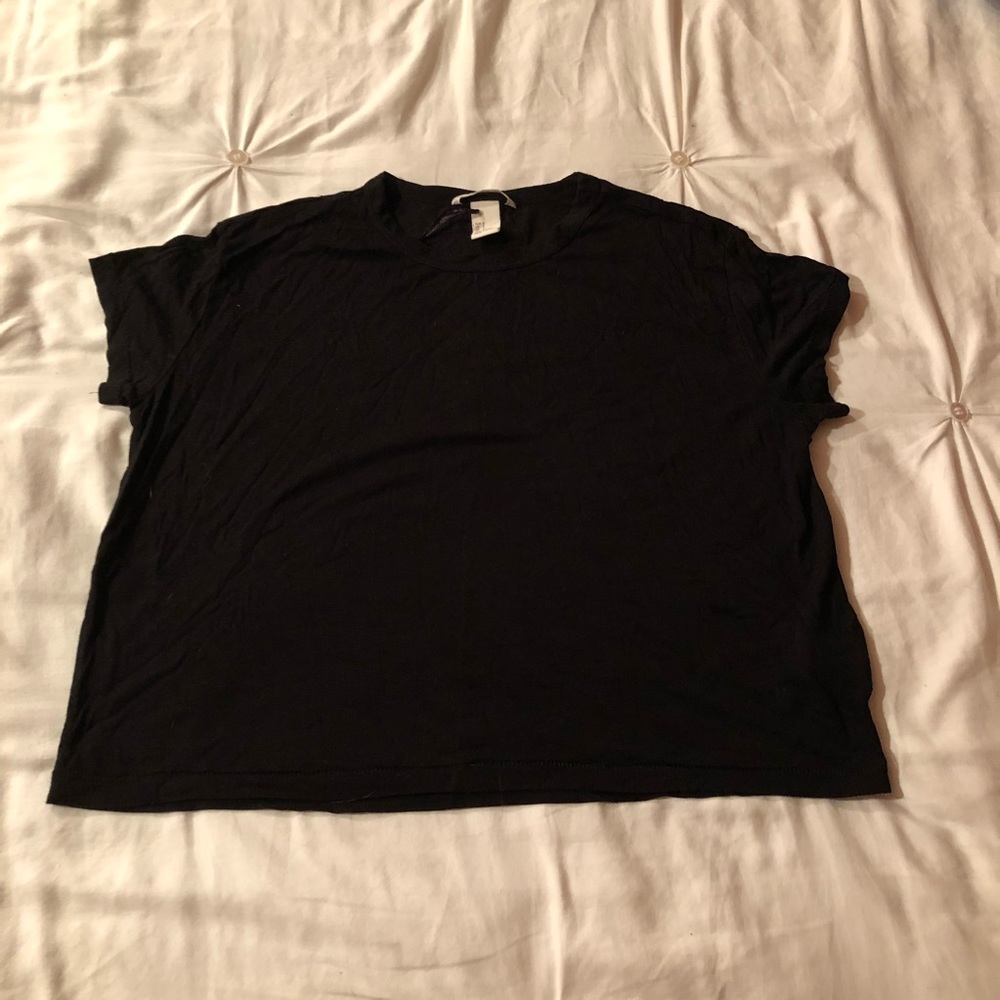 H&M Black Crop Top Tee